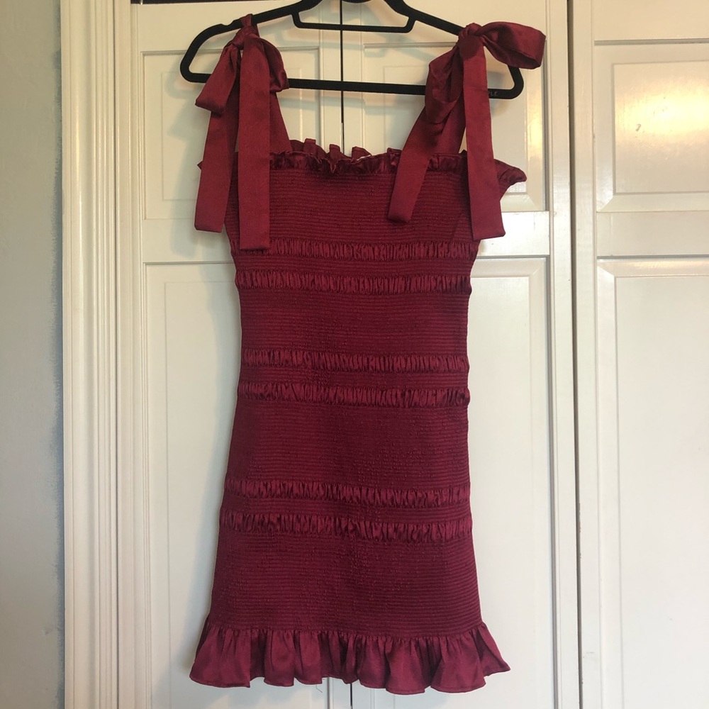 Maroon Ruched Cotton Candy LA Dress